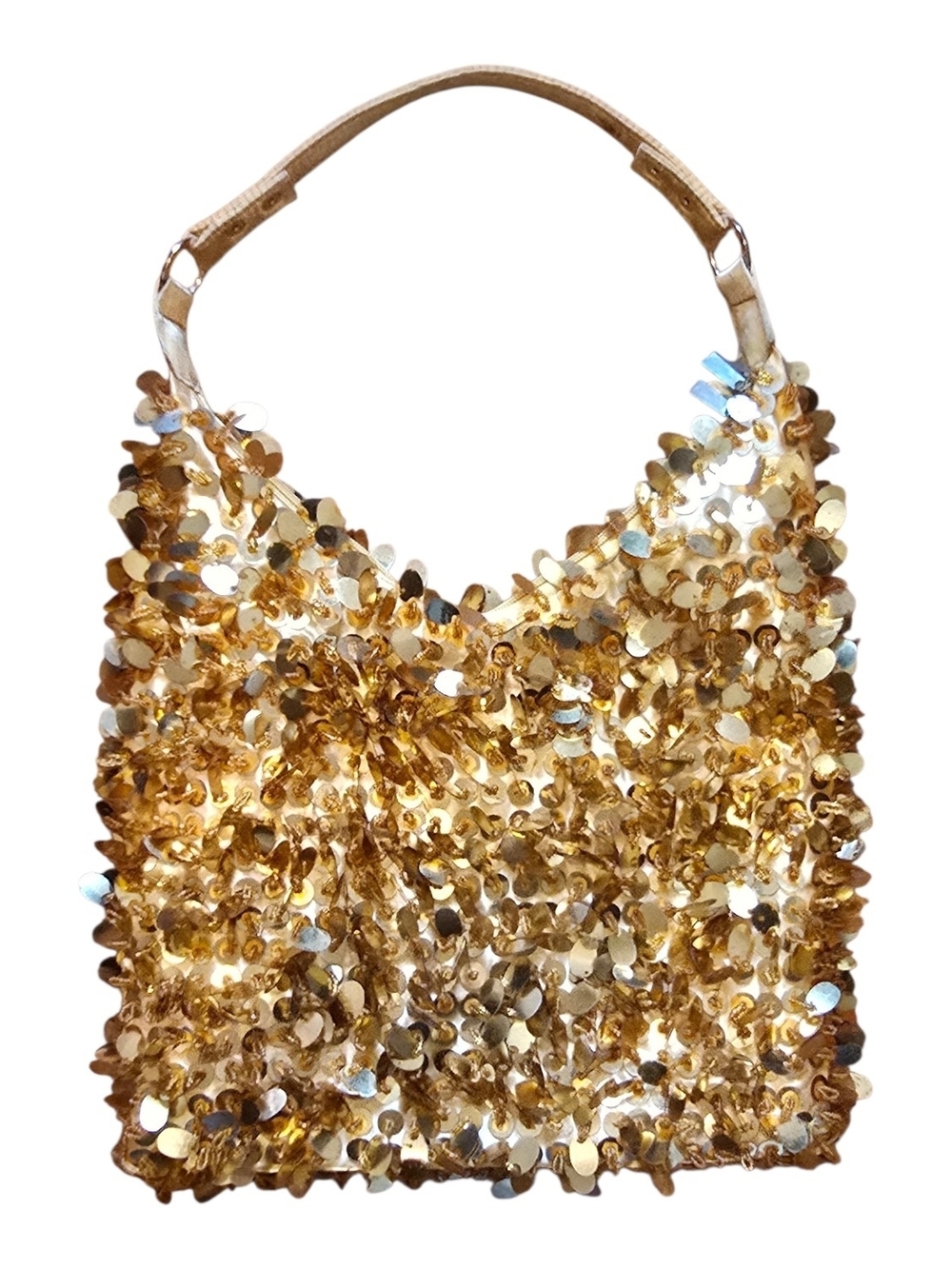 Vintage Y2K Liquid Gold Paillette Sequin Disco Bag